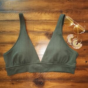 Aerie Crinkle Plunge Triangle Bikini Top